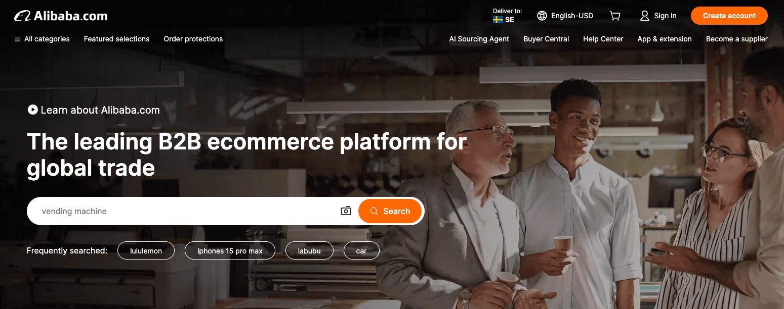 Alibaba homepage