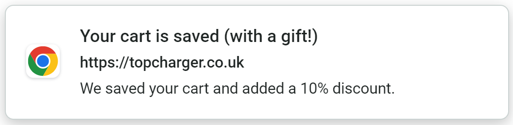 Behavioral push notification example