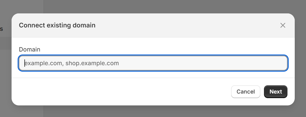 Connect existing domain