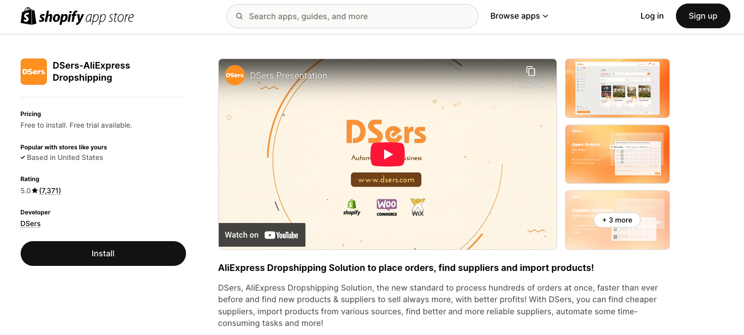 DSers on Shopify App Store