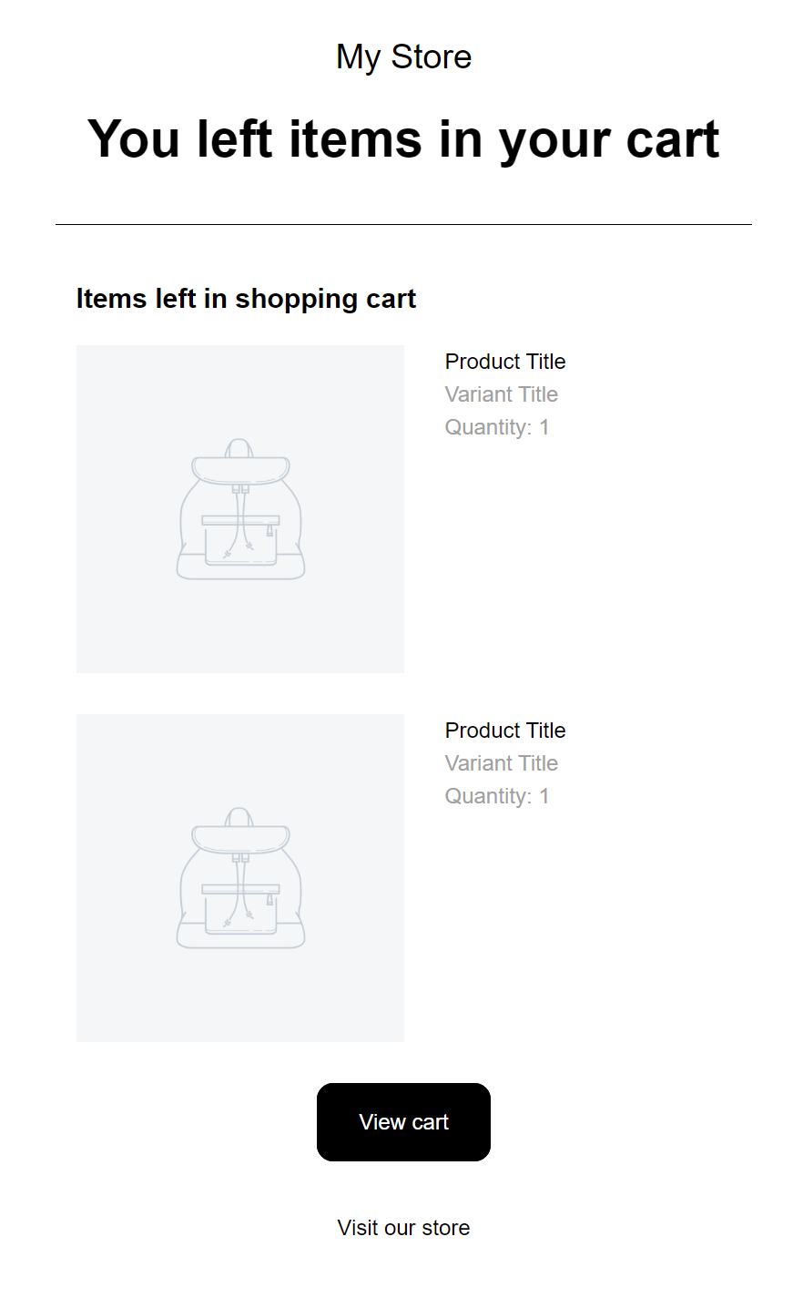 Default Shopify template