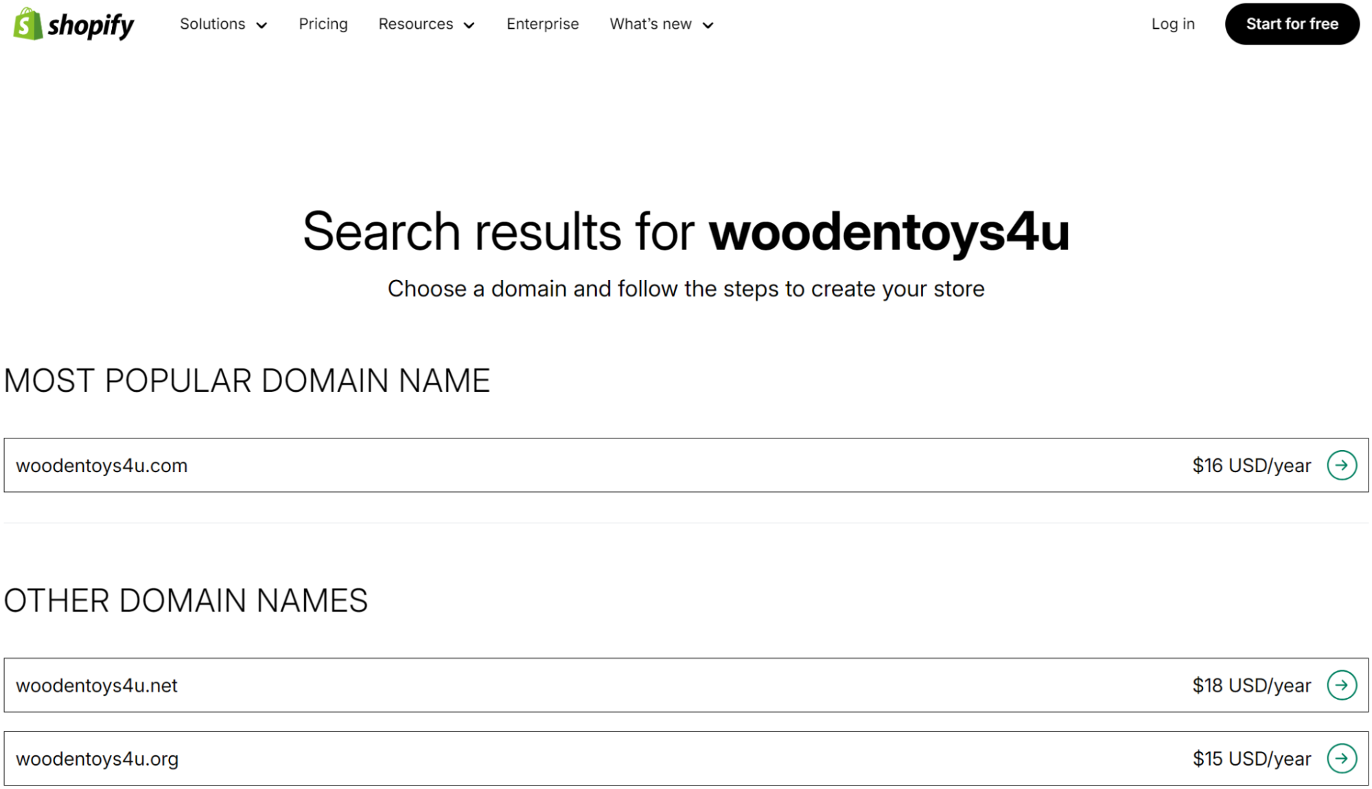 Searching for Shopify domains