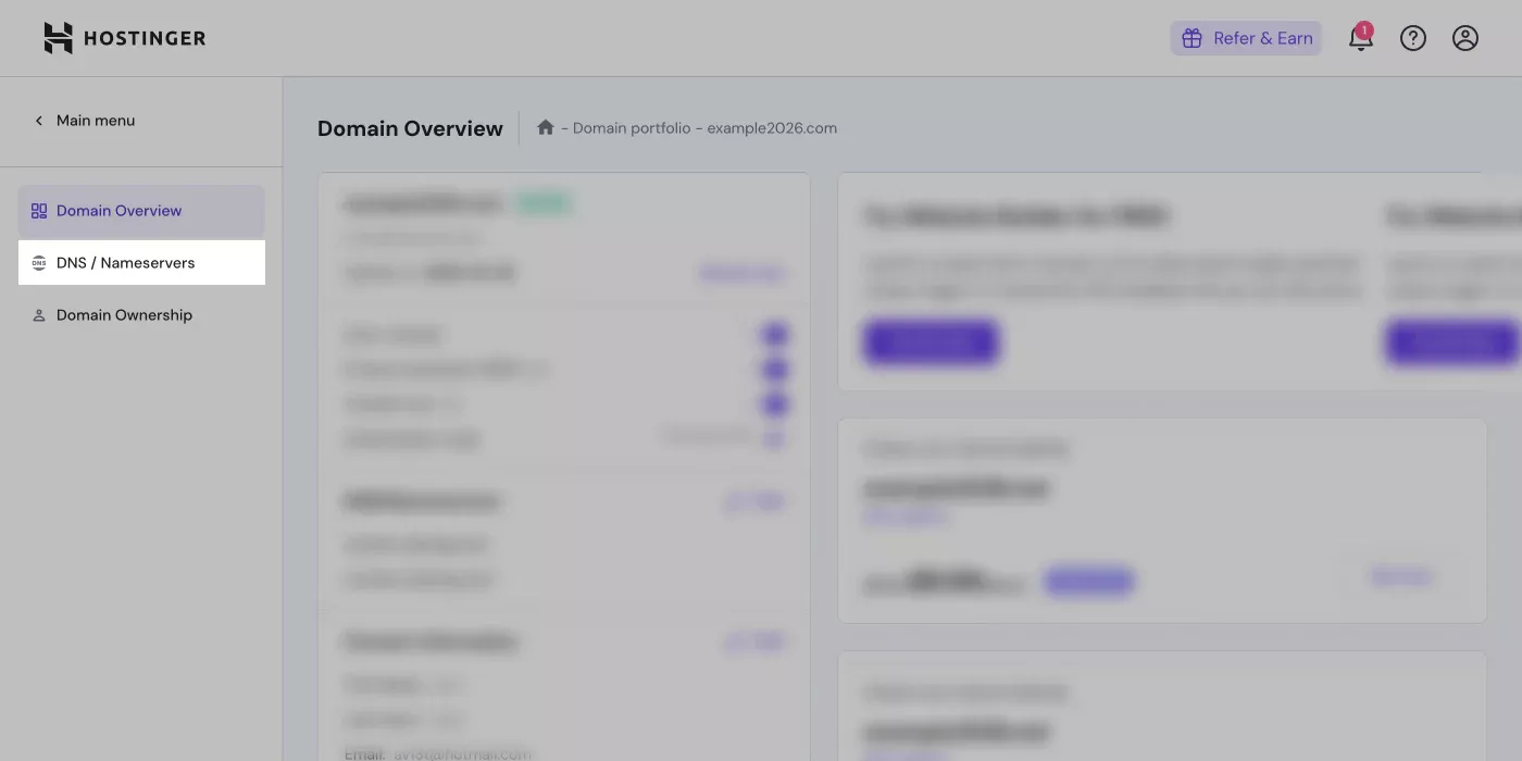 Hostinger manage DNS/nameservers