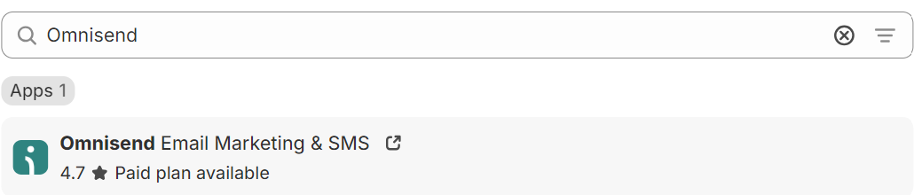 Searching for Omnisend app