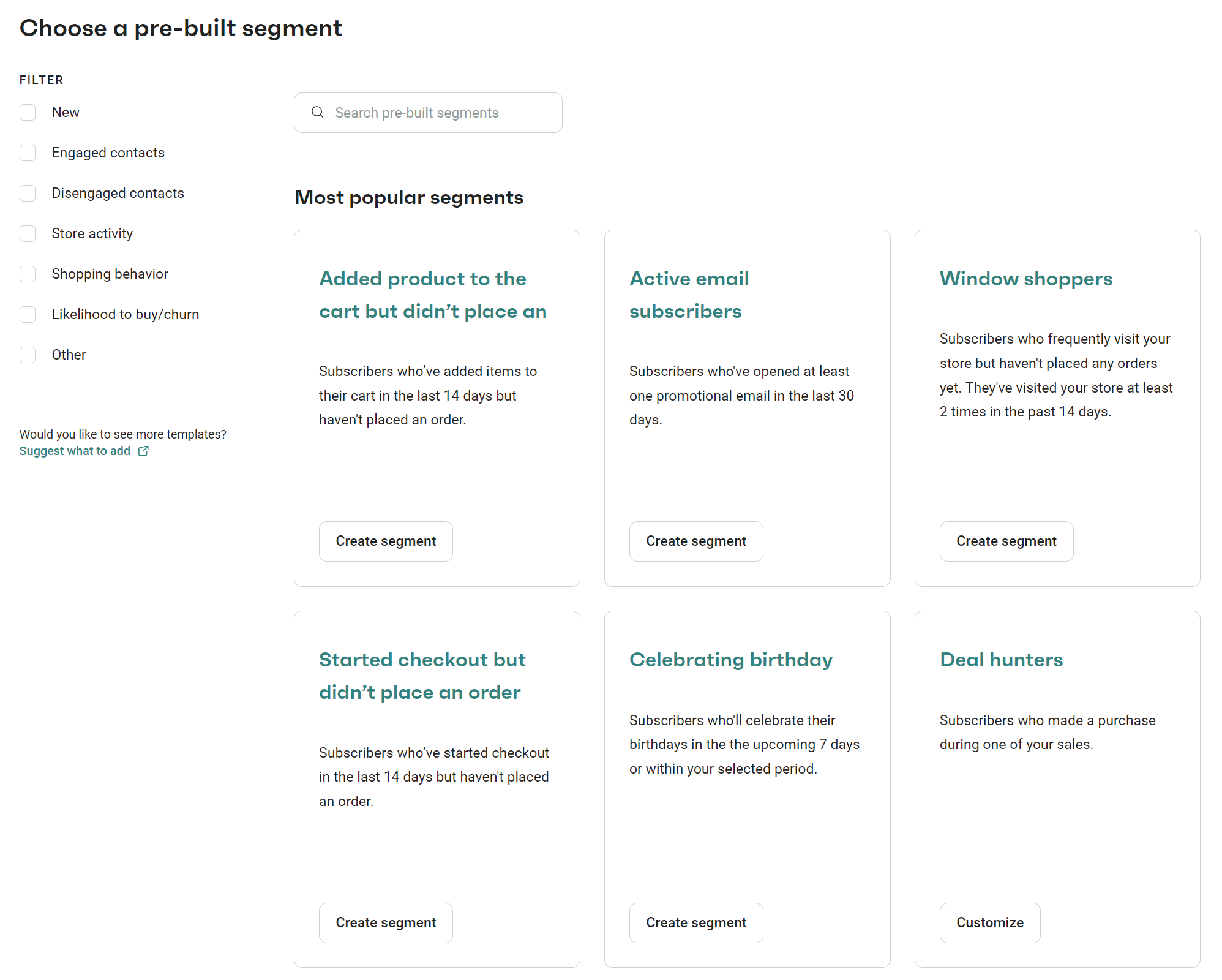 Omnisend segments