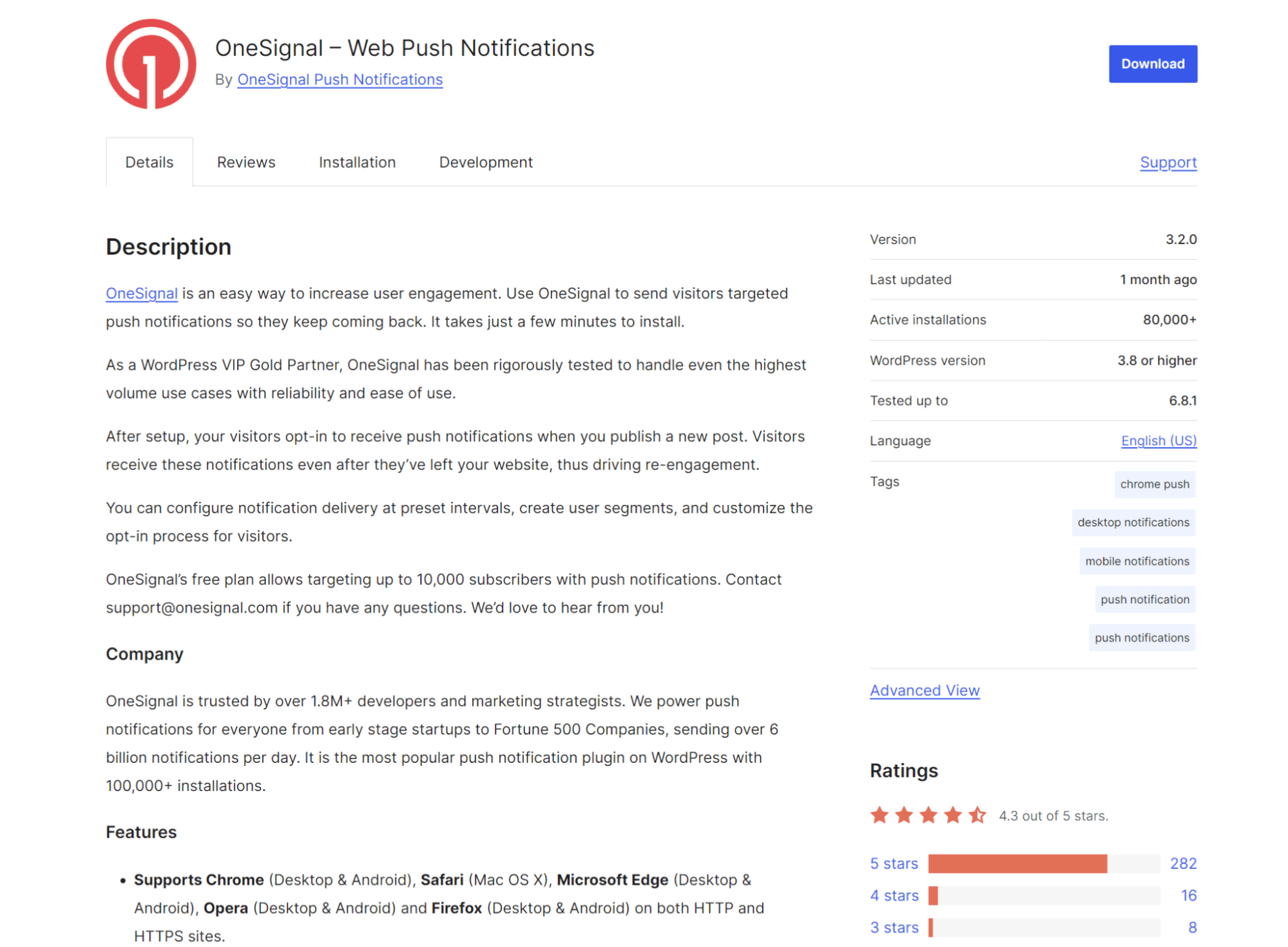 OneSignal plugin