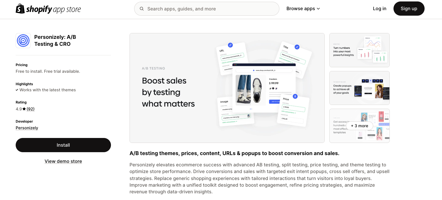 Personizely: A/B Testing & CRO