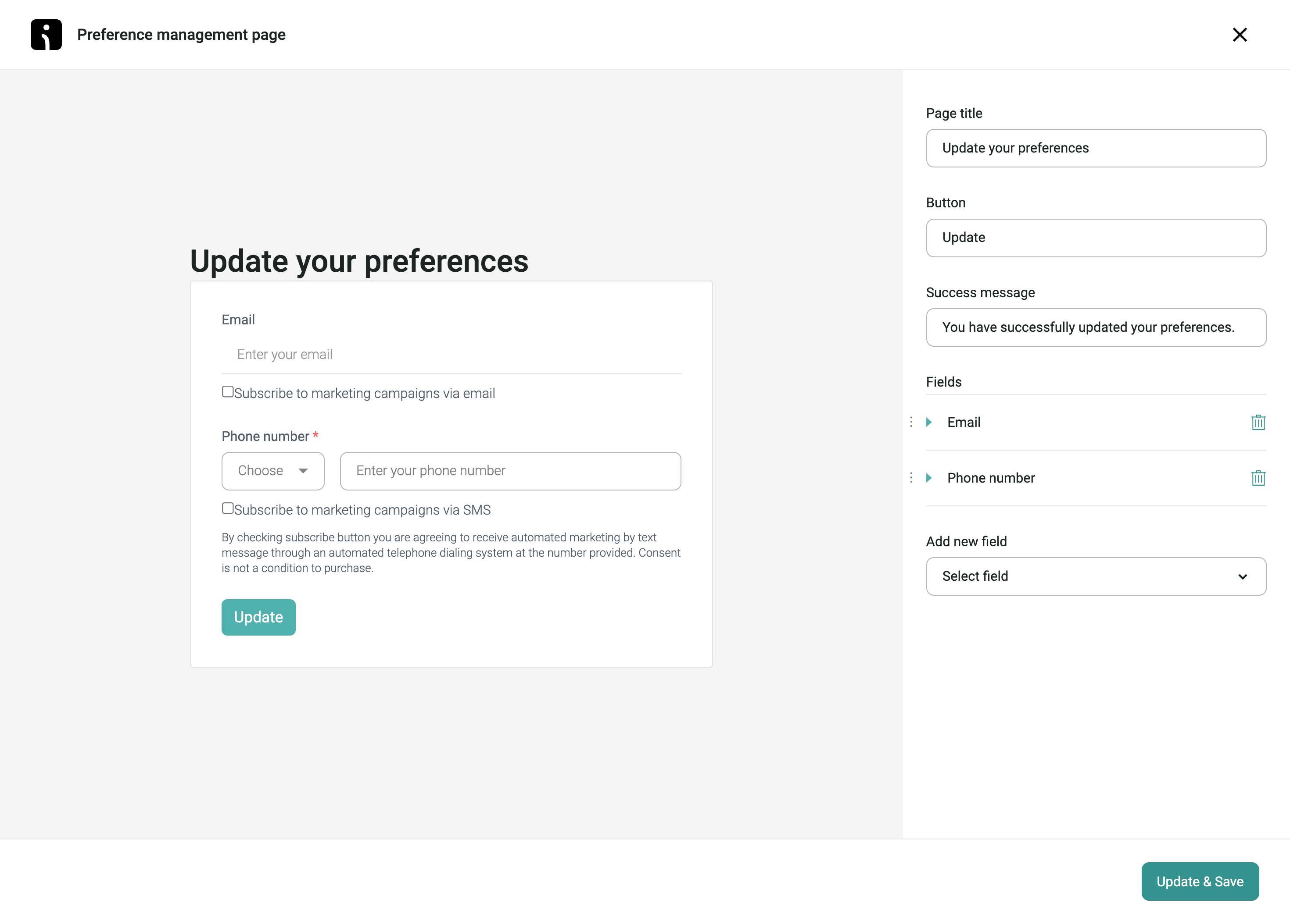 Omnisend opt-out page