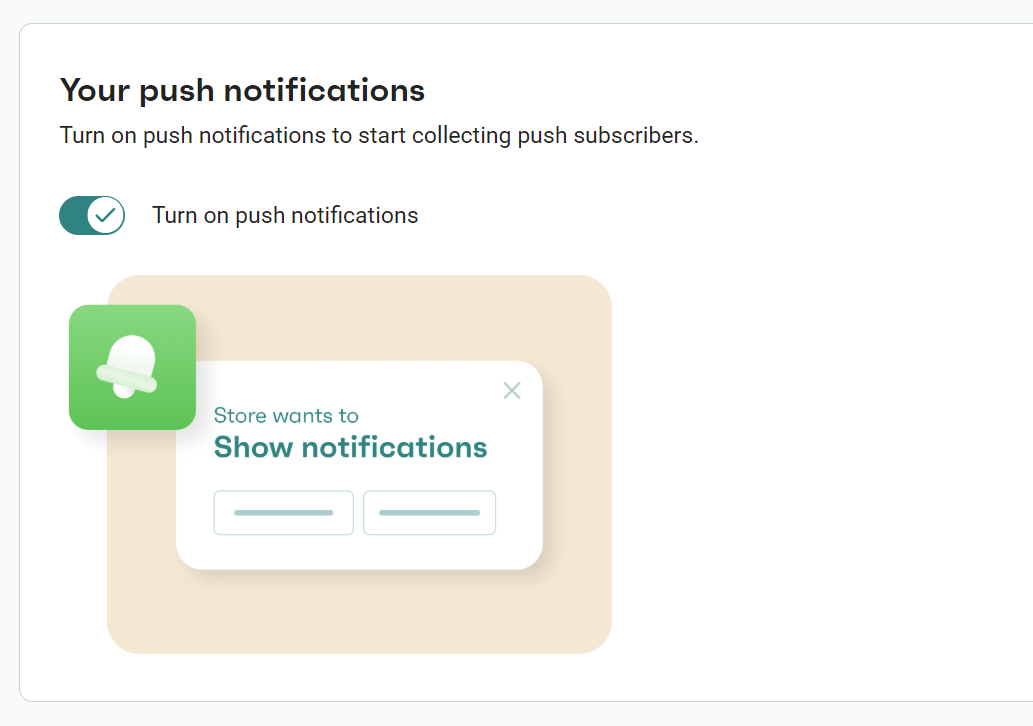 Turning on push notifications