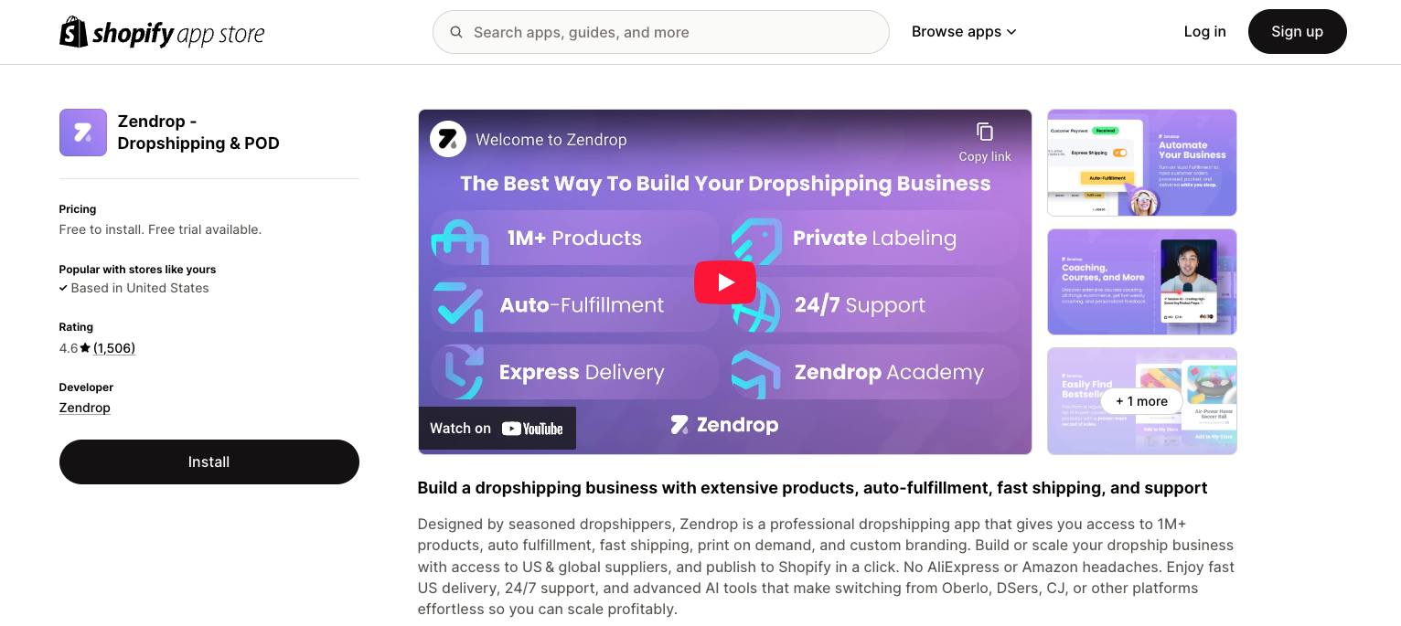 Zendrop on Shopify App Store