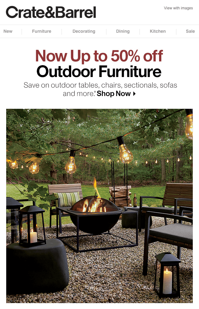 WooCommerce follow up email example Crate&Barrel