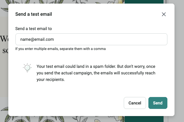 Sending a test email