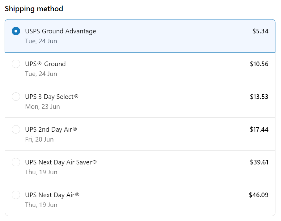 Tattly shipping options