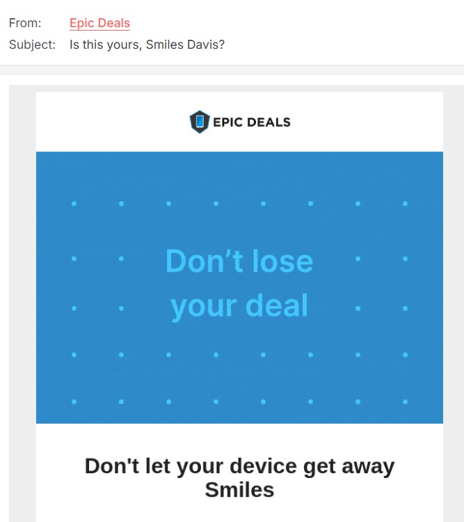 Epic Deals email