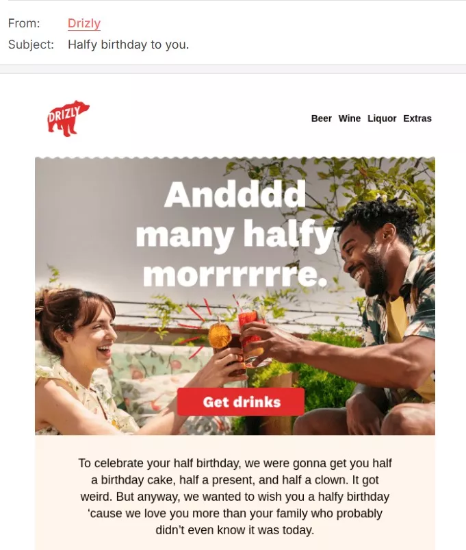 Drizly email