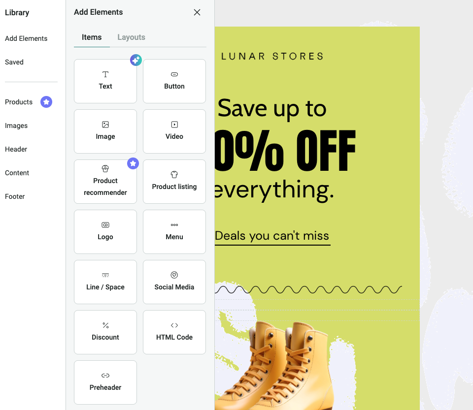 Omnisend email builder