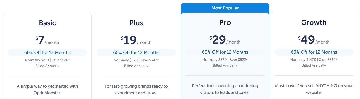 OptinMonster pricing