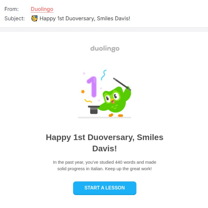 Duolingo email