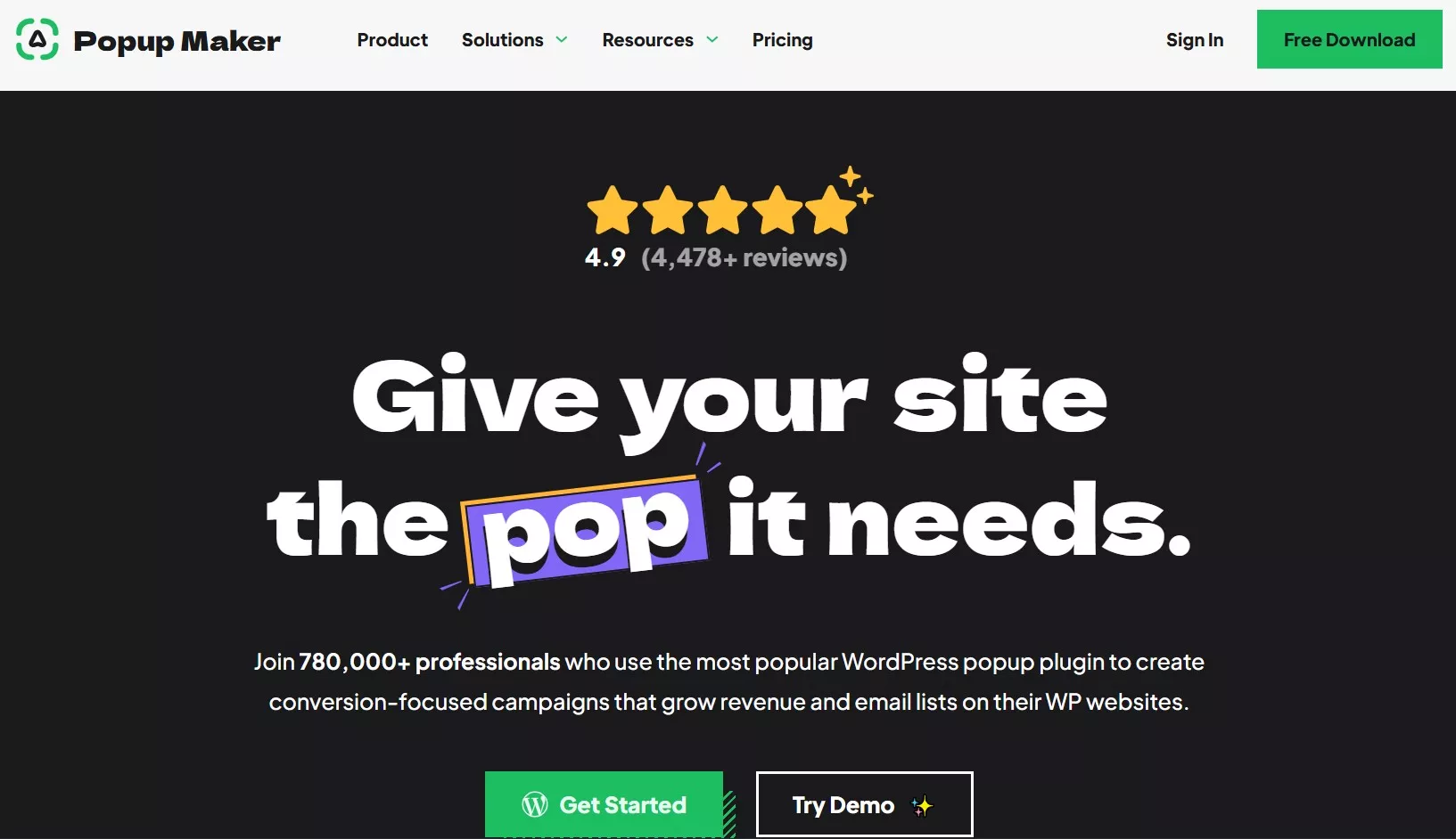 WordPress popup plugins: Popup Maker