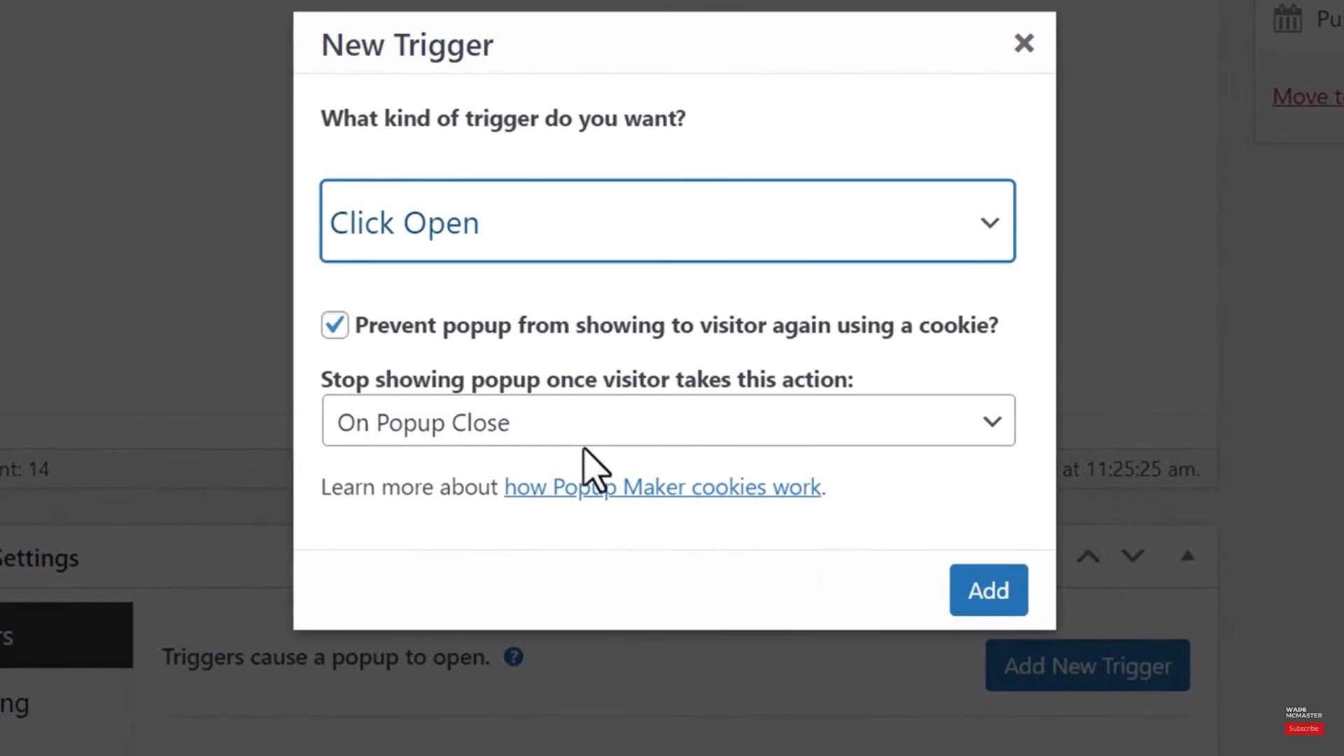 Trigger settings