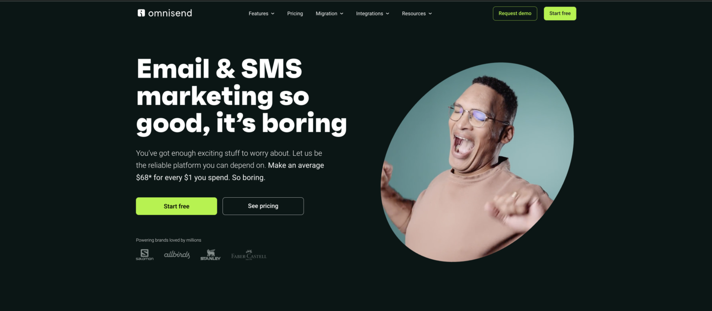 Omnisend homepage