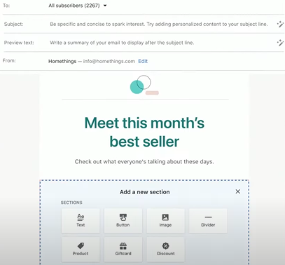 Shopify Email builder
