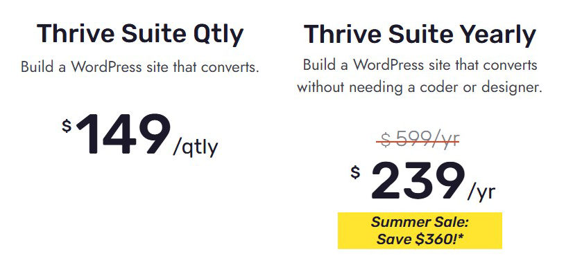Thrive Themes pricing