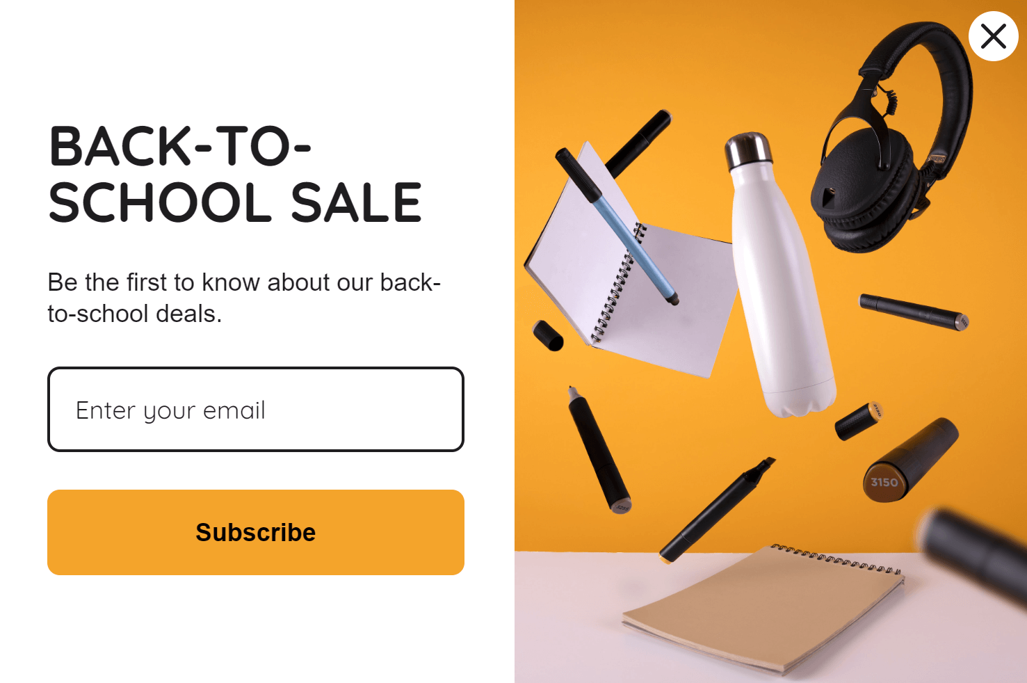 Back-to-school popup