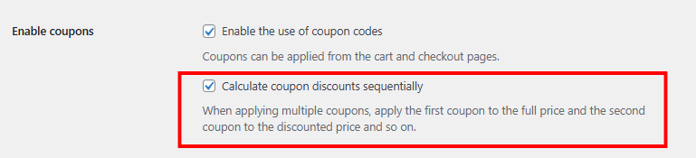 Calculate coupon discounts sequentially