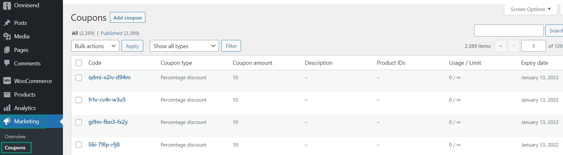All coupons