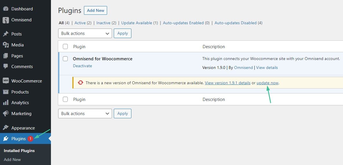 Update the Omnisend plugin