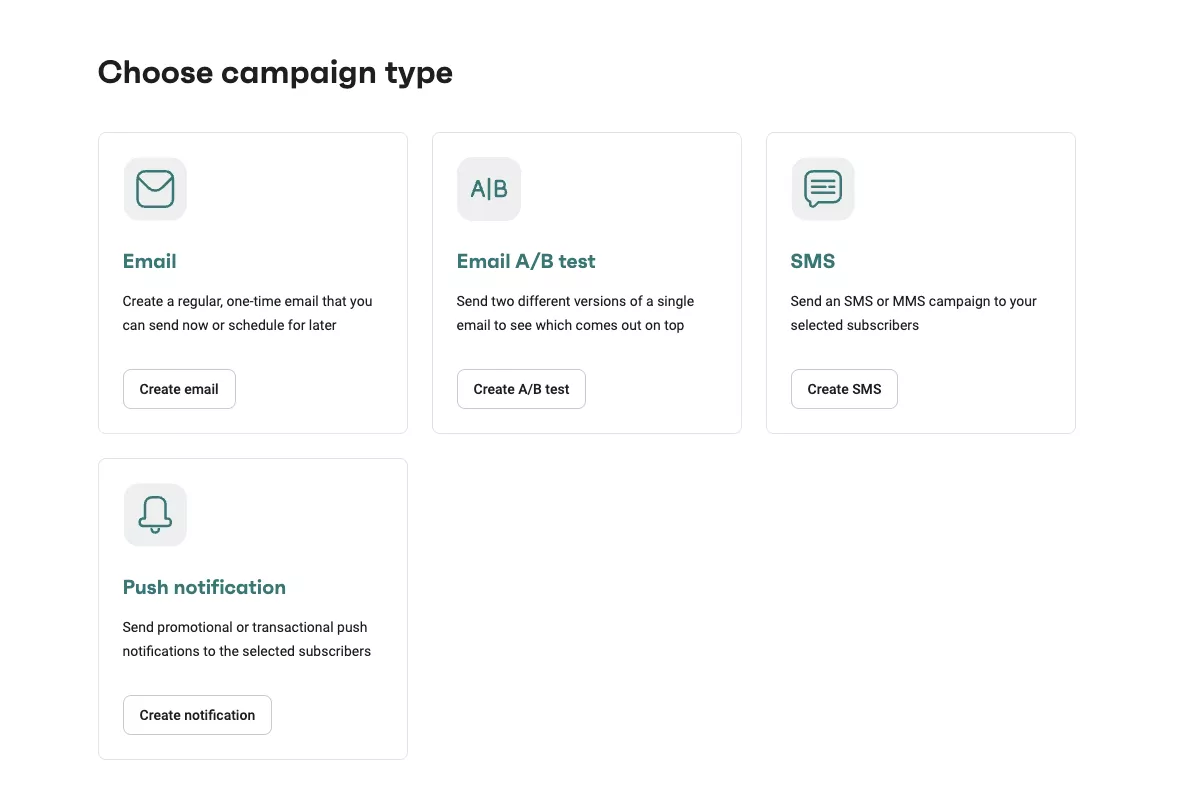 Choose campaign type