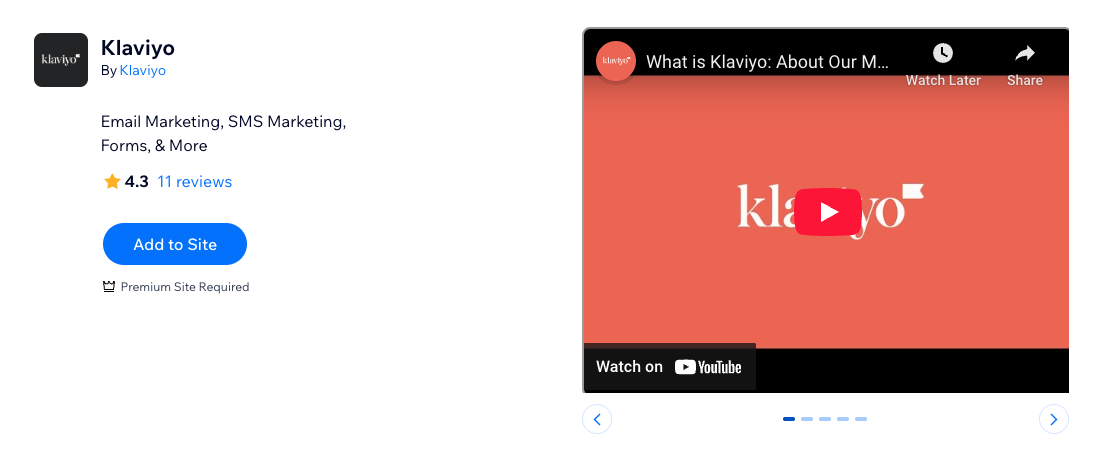 Klaviyo Wix integration