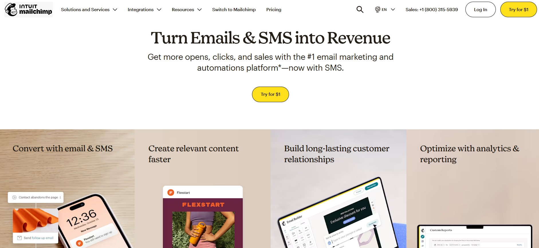 Mailchimp homepage