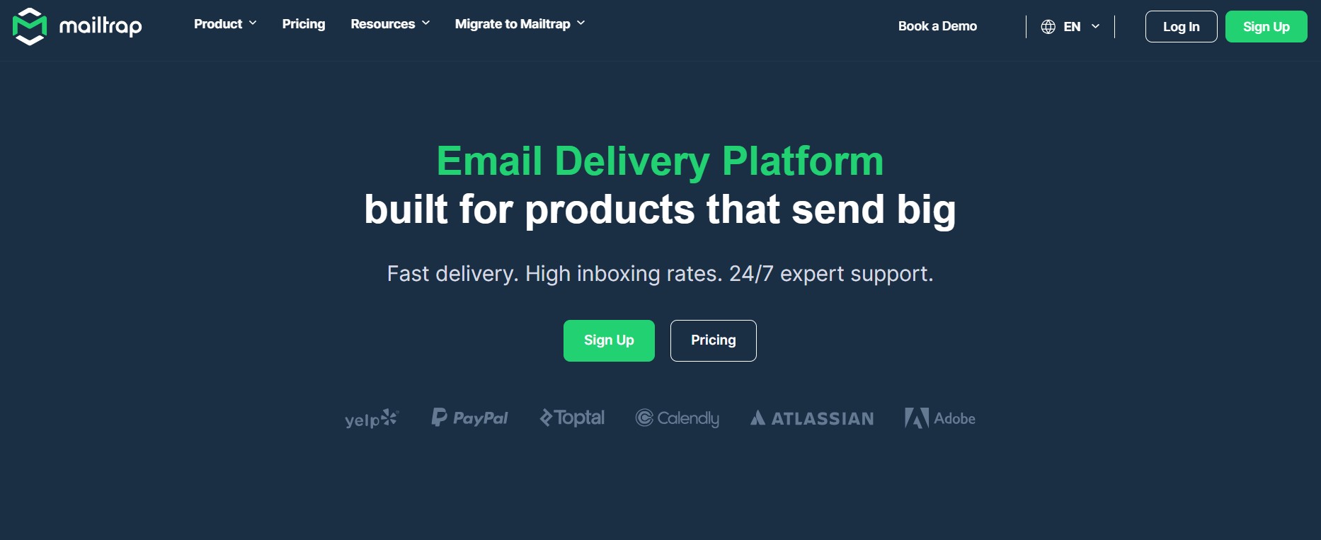 Mailtrap homepage