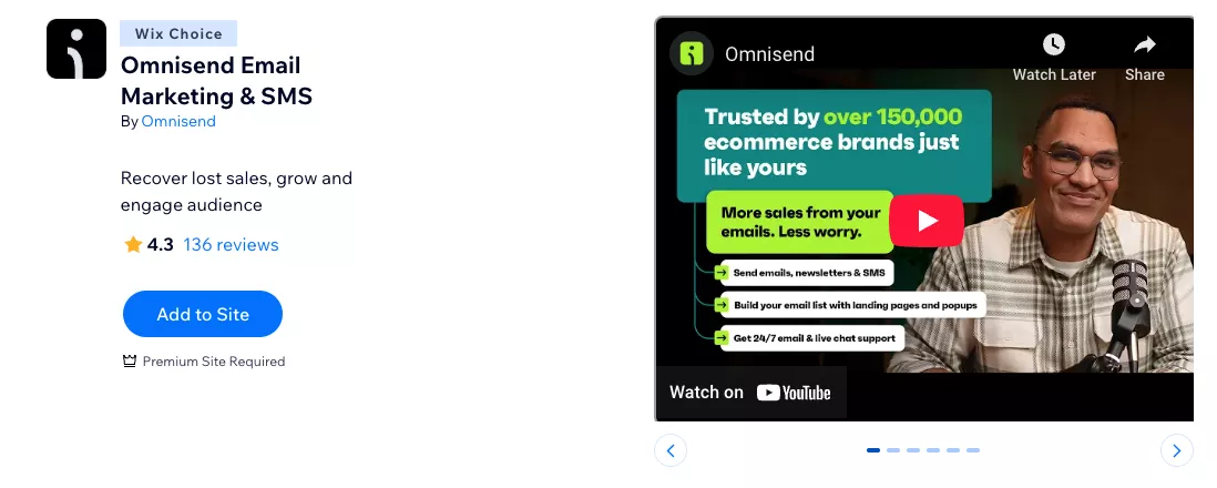 Omnisend Wix integration