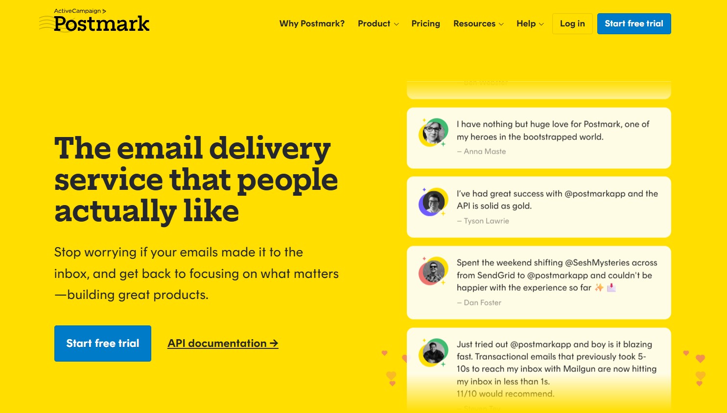Postmark homepage