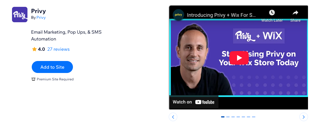 Privy Wix integration