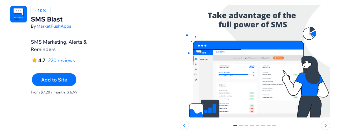 SMS Blast Wix integration