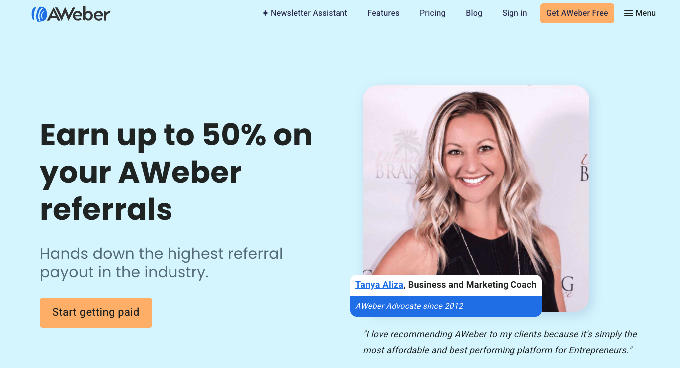 AWeber affiliate program