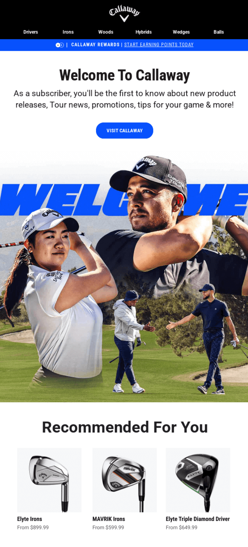 Callaway welcome email