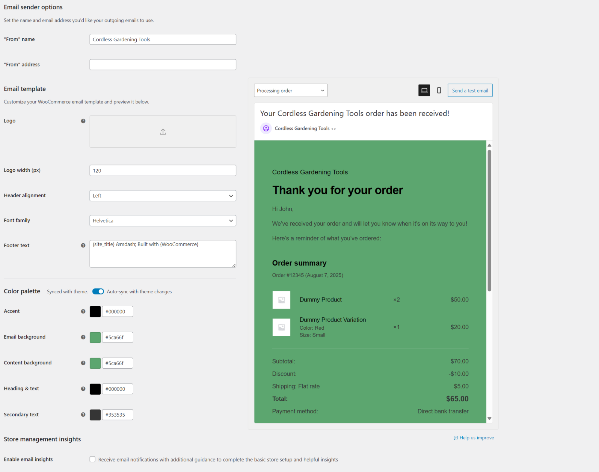 Customizing WooCommerce email
