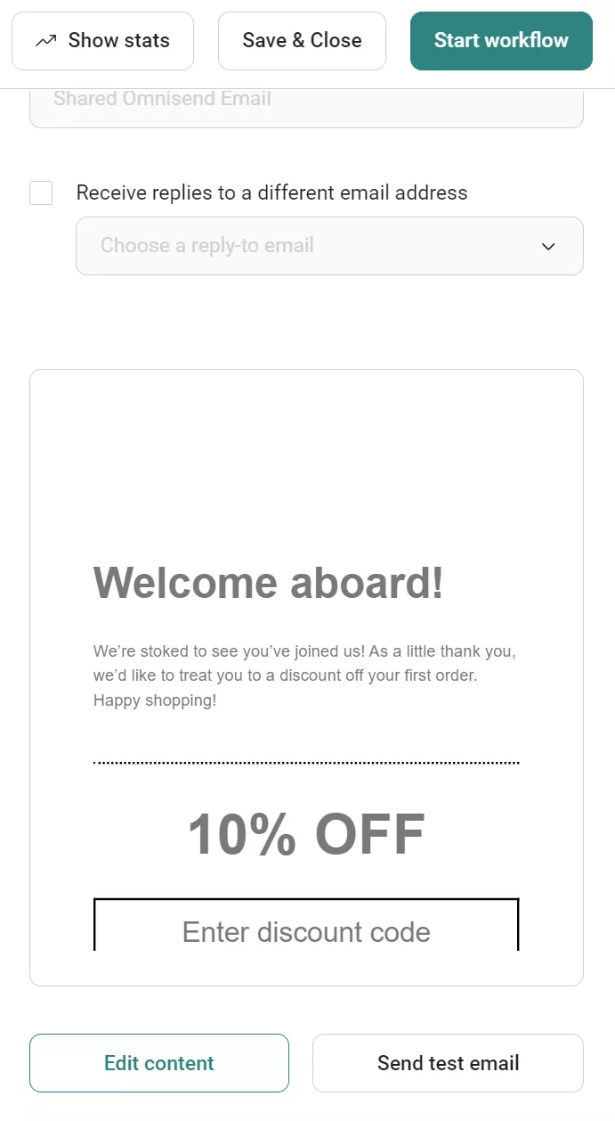 Editing email content