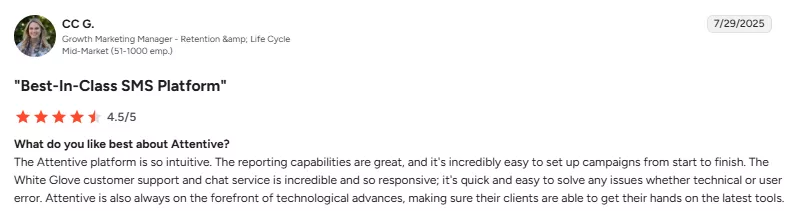 G2 Attentive review
