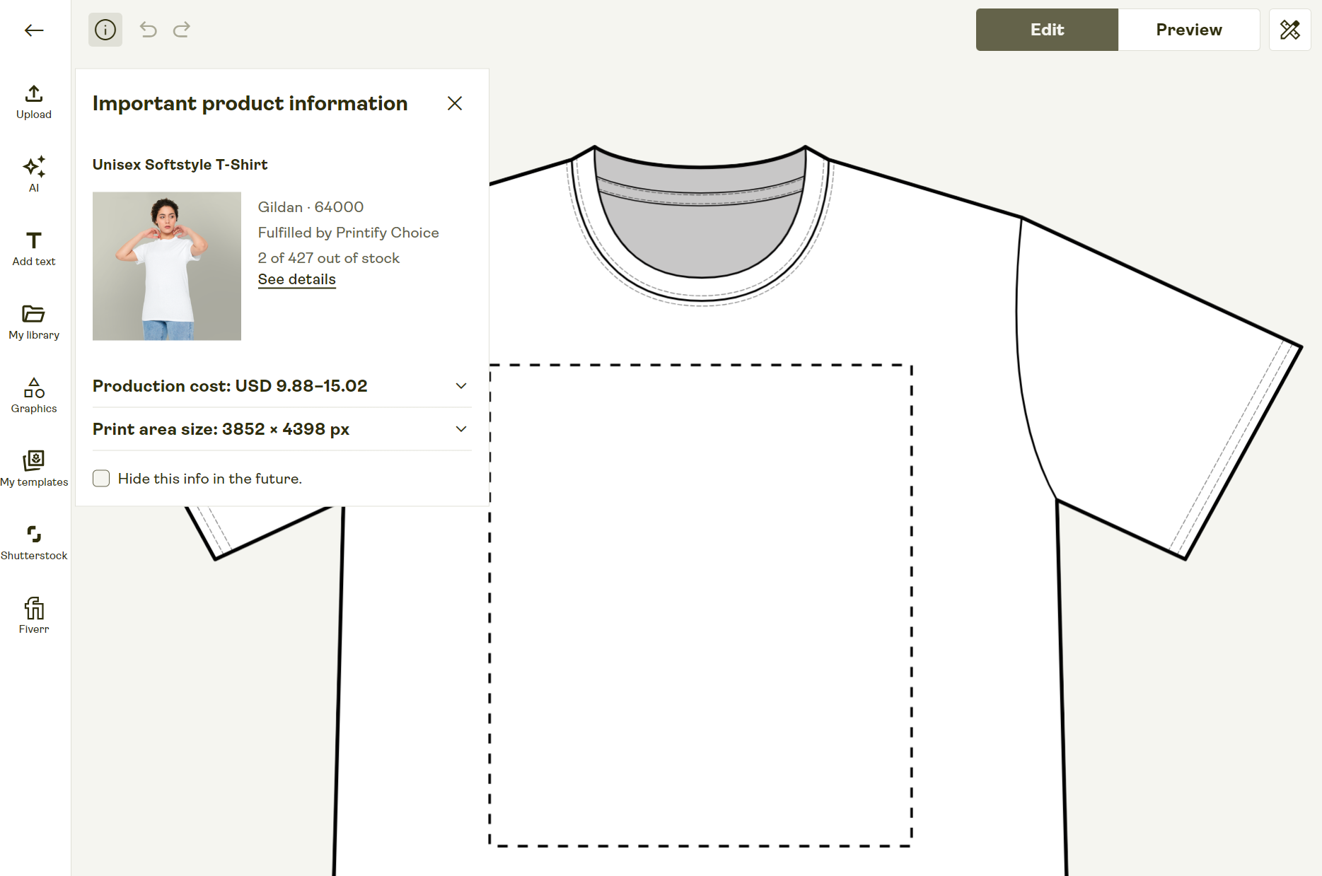 Printify editor