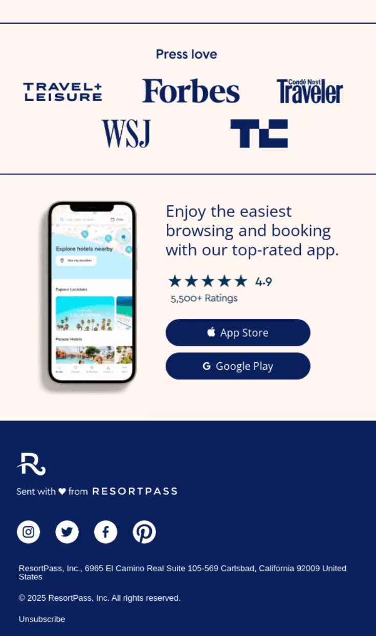 ResortPass email