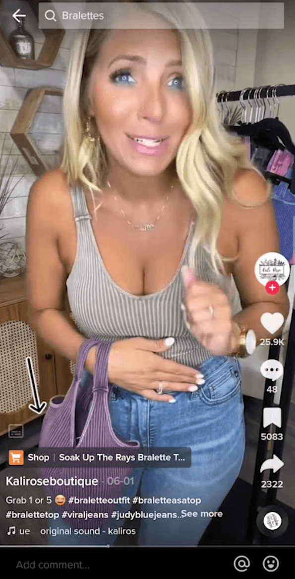 Shoppable TikTok video