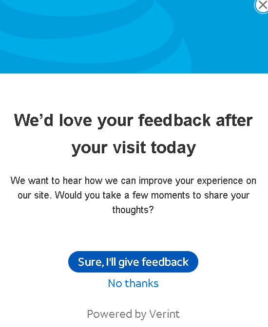 AT&T popup
