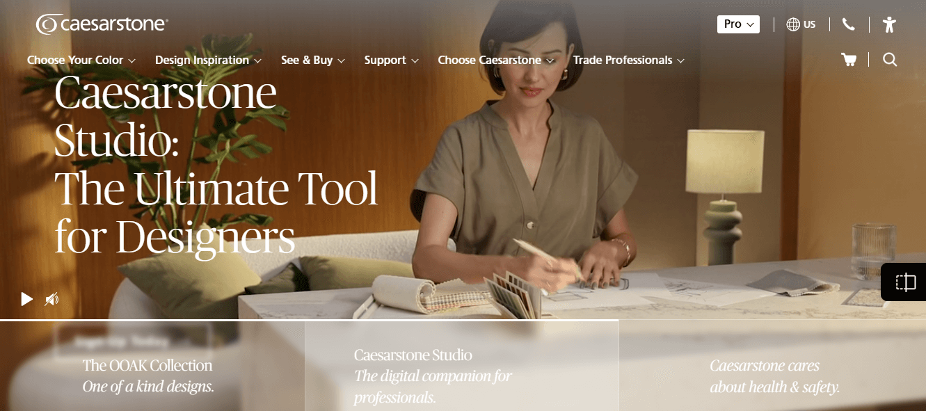 Wordpress website example by Caesarstone