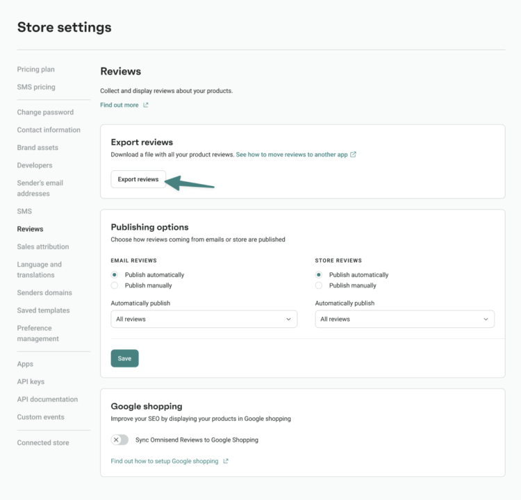 iproved Product Reviews export